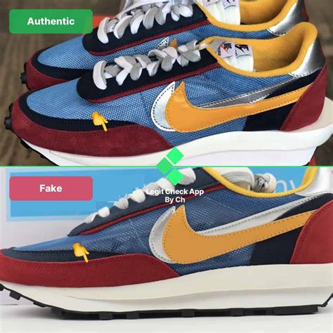 fake vs real nike sacai|REAL VS FAKE! NIKE SACAI VAPORWAFFLE BLACK WHITE COMPARISON!.